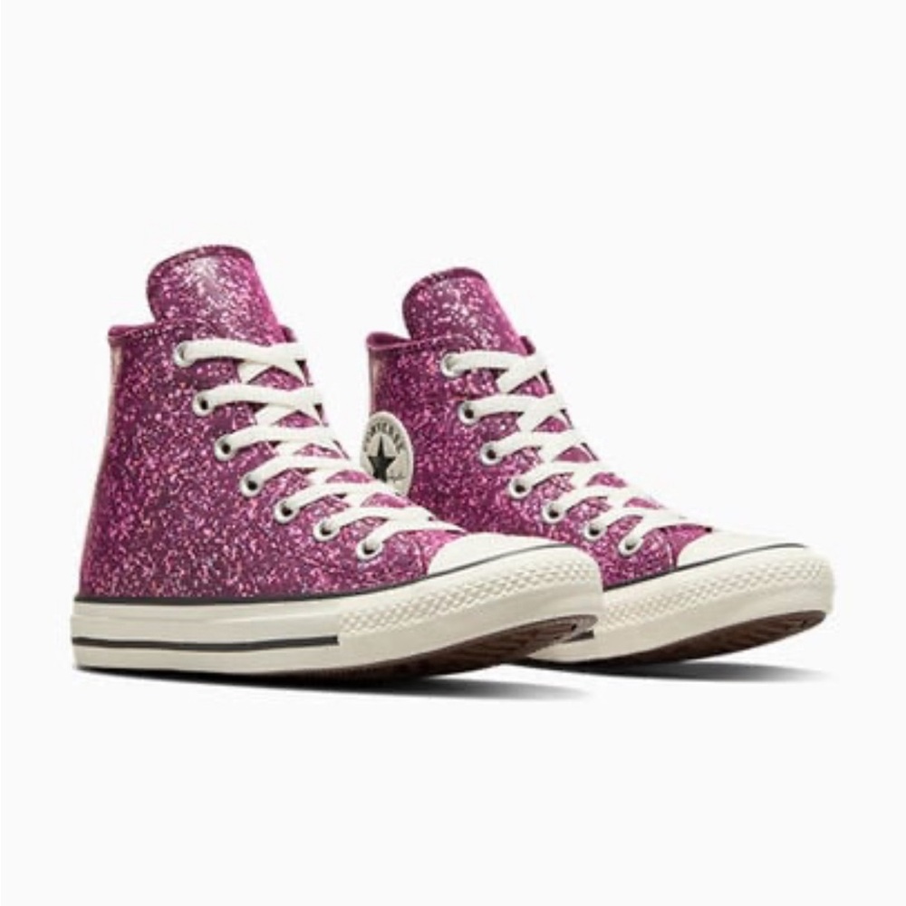 Chuck Taylor All Star Orchid Pink Glitter WOMEN'S HIGH TOP. Size 8. NEW … - Picture 7 of 8